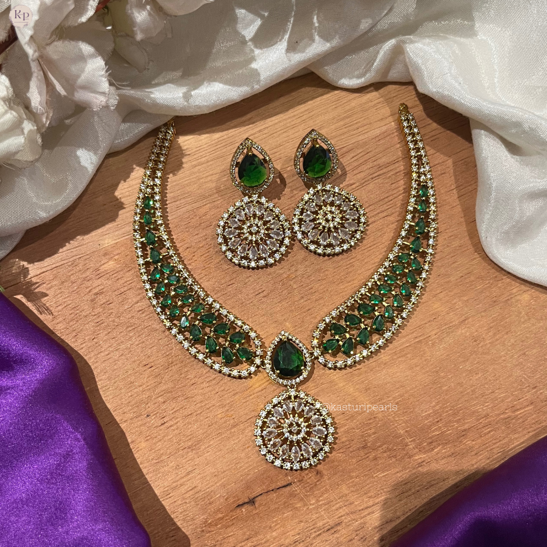 Yashvi Green Victorian Necklace Set