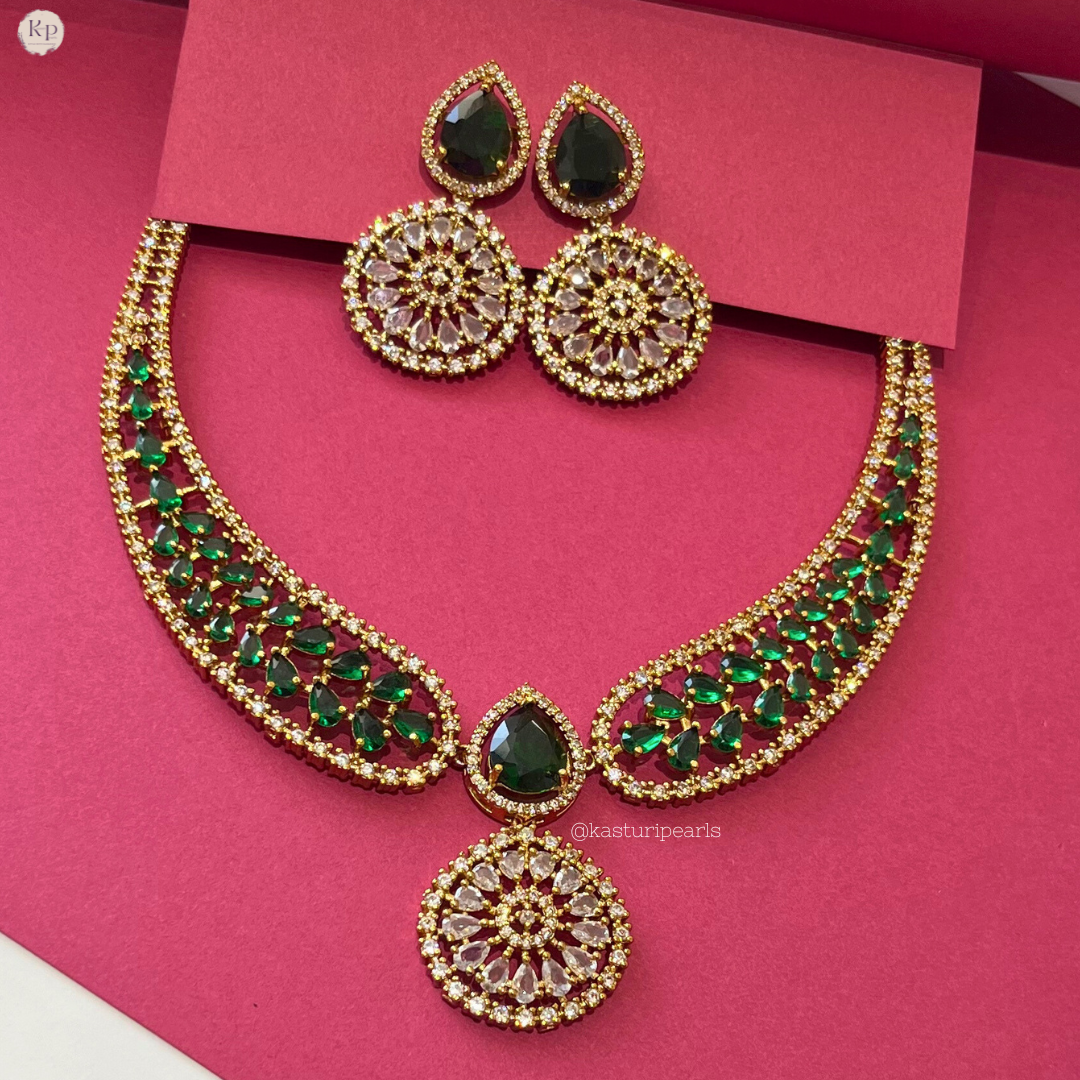 Yashvi Green Victorian Necklace Set