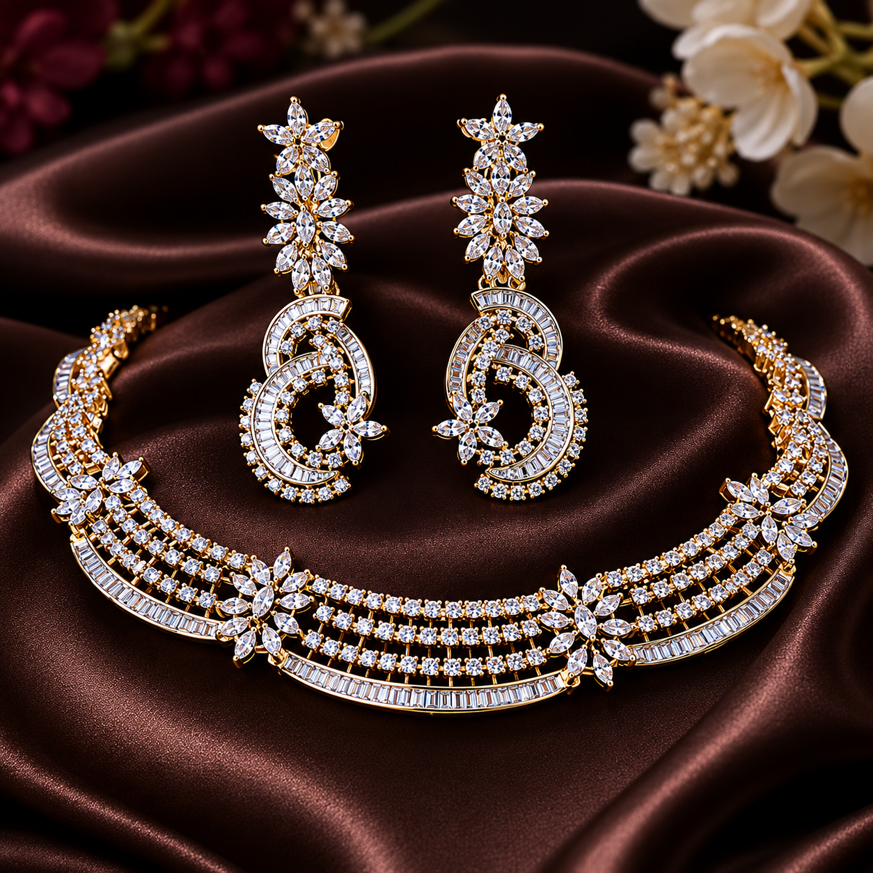 Ishani gold polish Necklace set