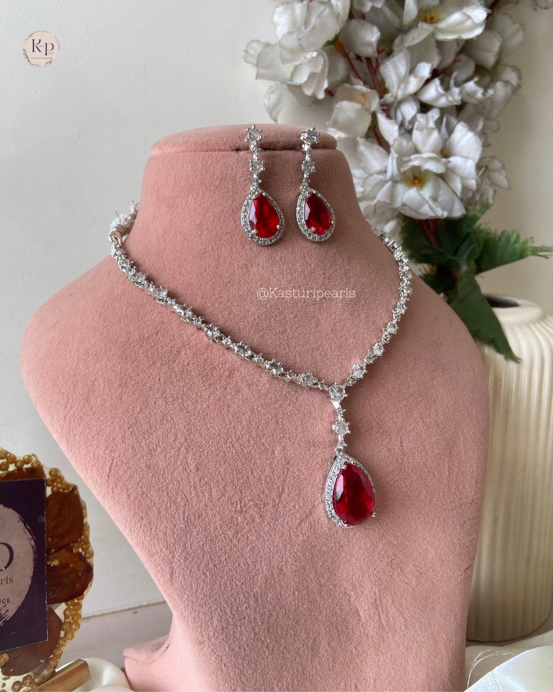 Deepansha Ruby Ad necklace set