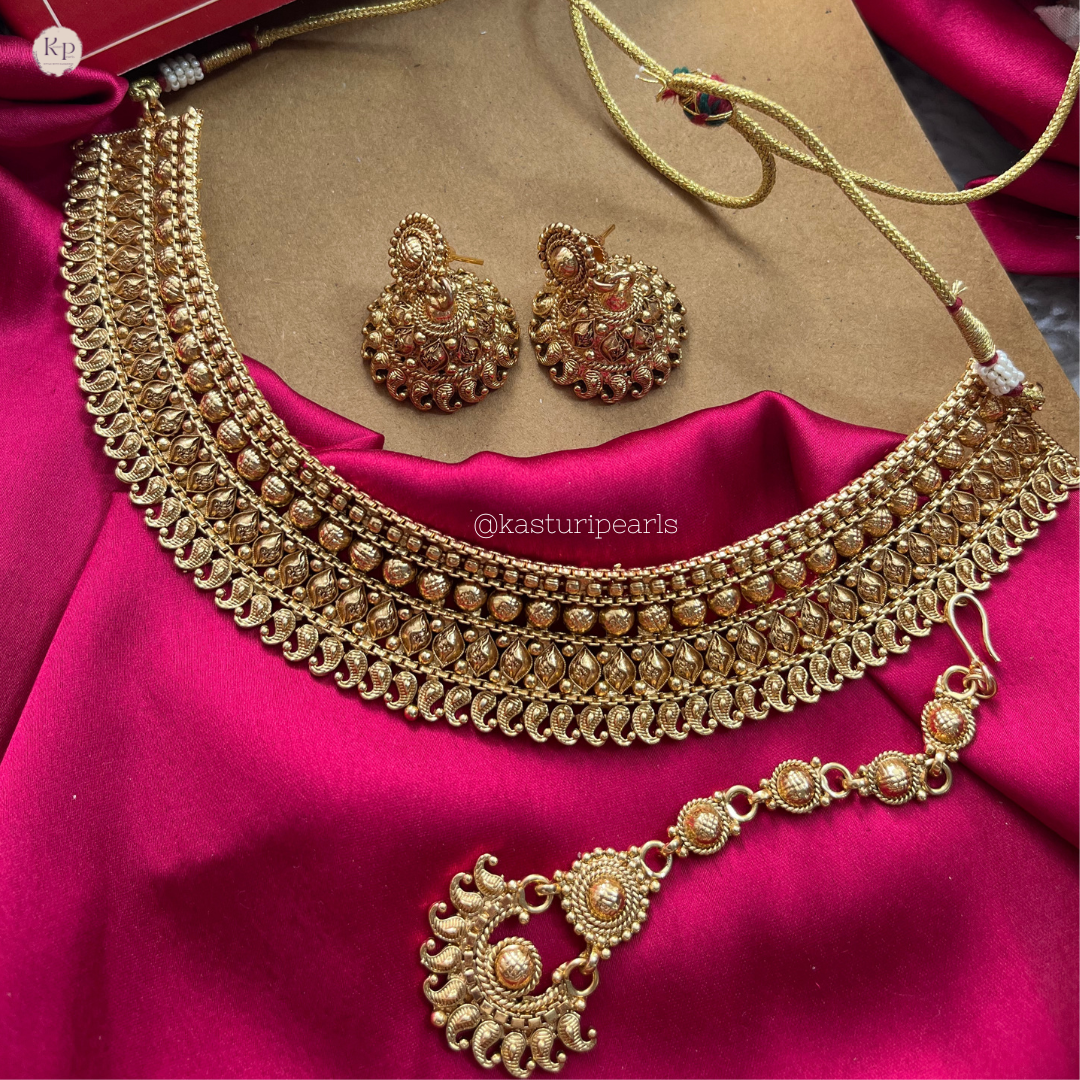 Fenika Antique coper gold necklace set