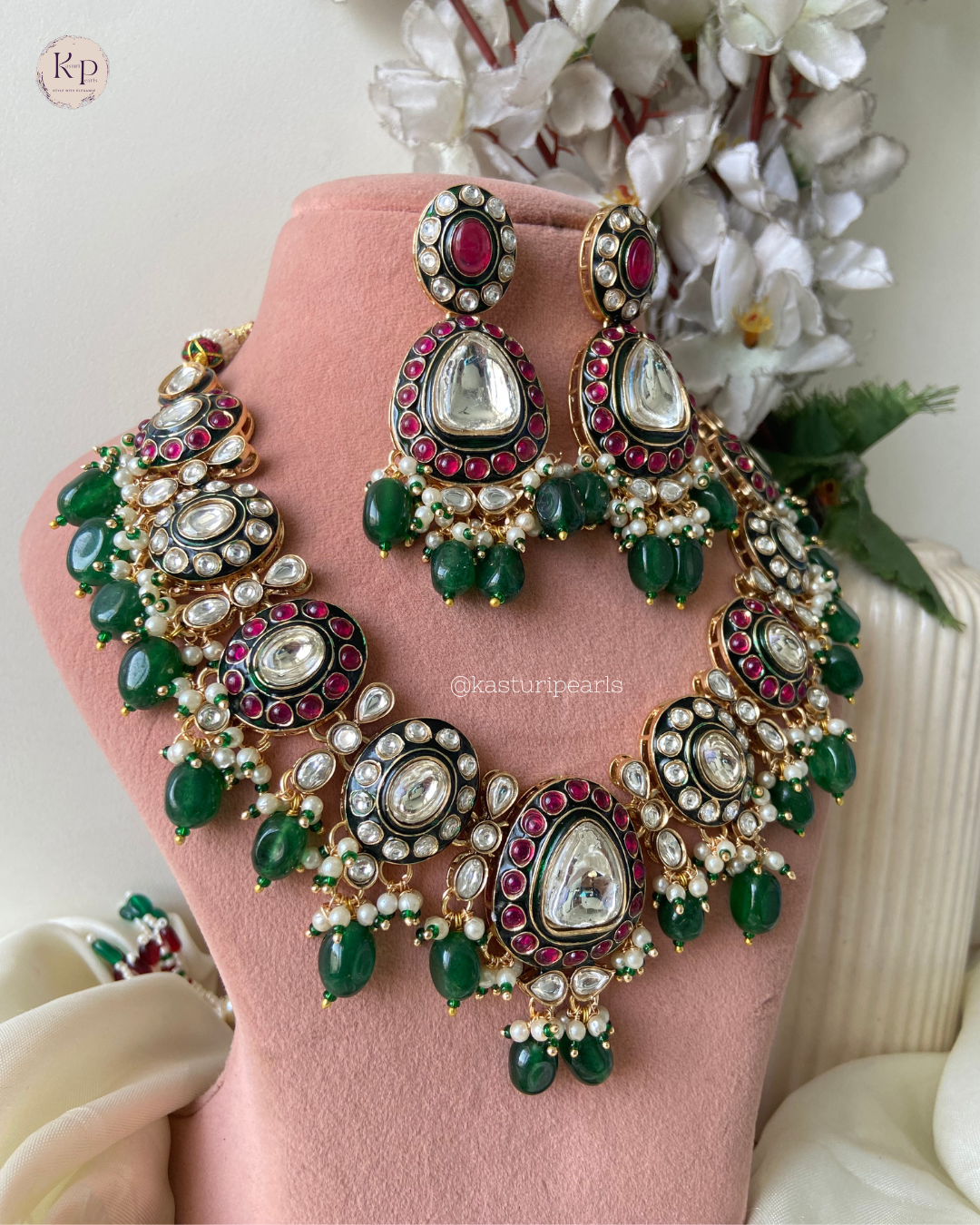 Geet Multi Polki Kundan Necklace set