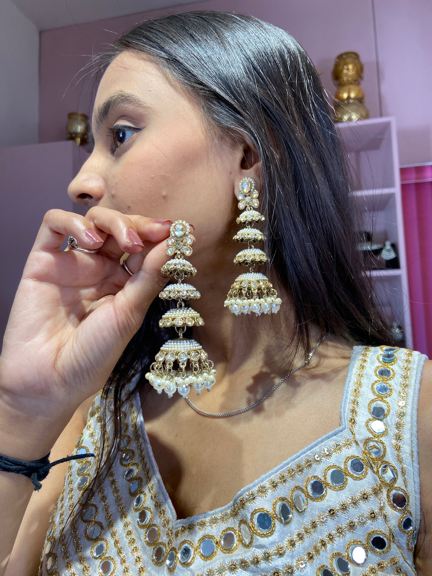 Rucha Kundan Jhumki Earrings