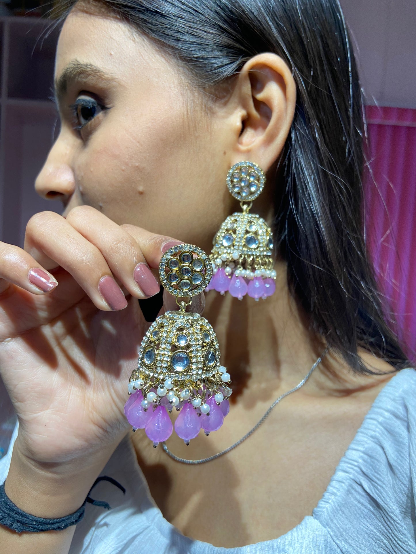 Minie Polki kundan Jhumki