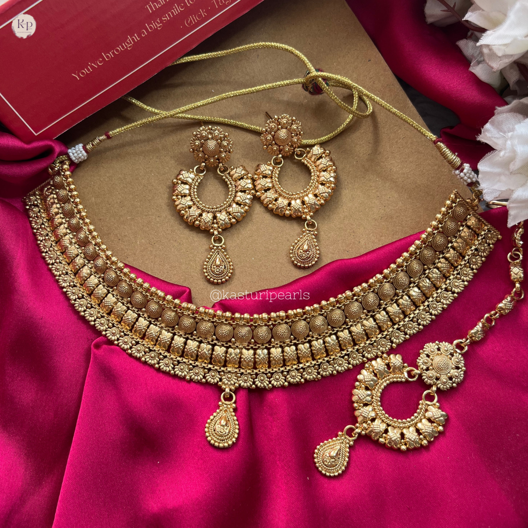Jinisha Antique coper Necklace set