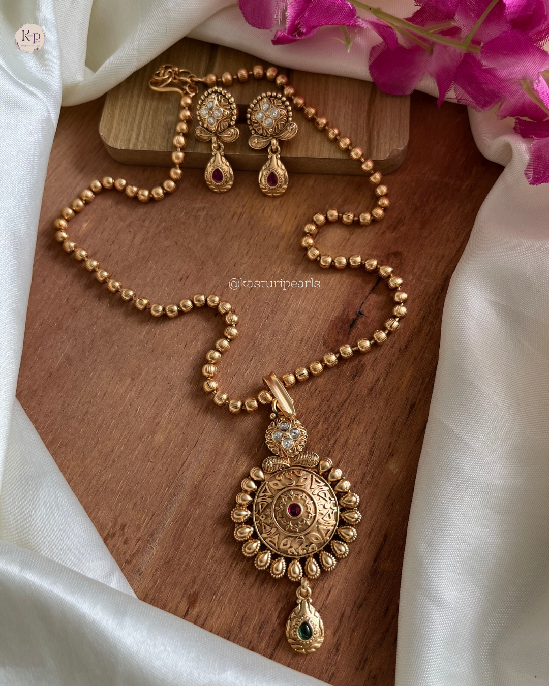 Juhi Antique Copper Necklace Set