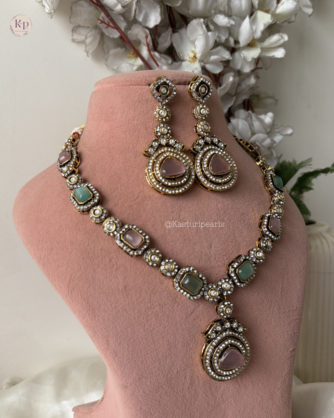 Kripa Multi Mehendi Polish Kundan Neckset