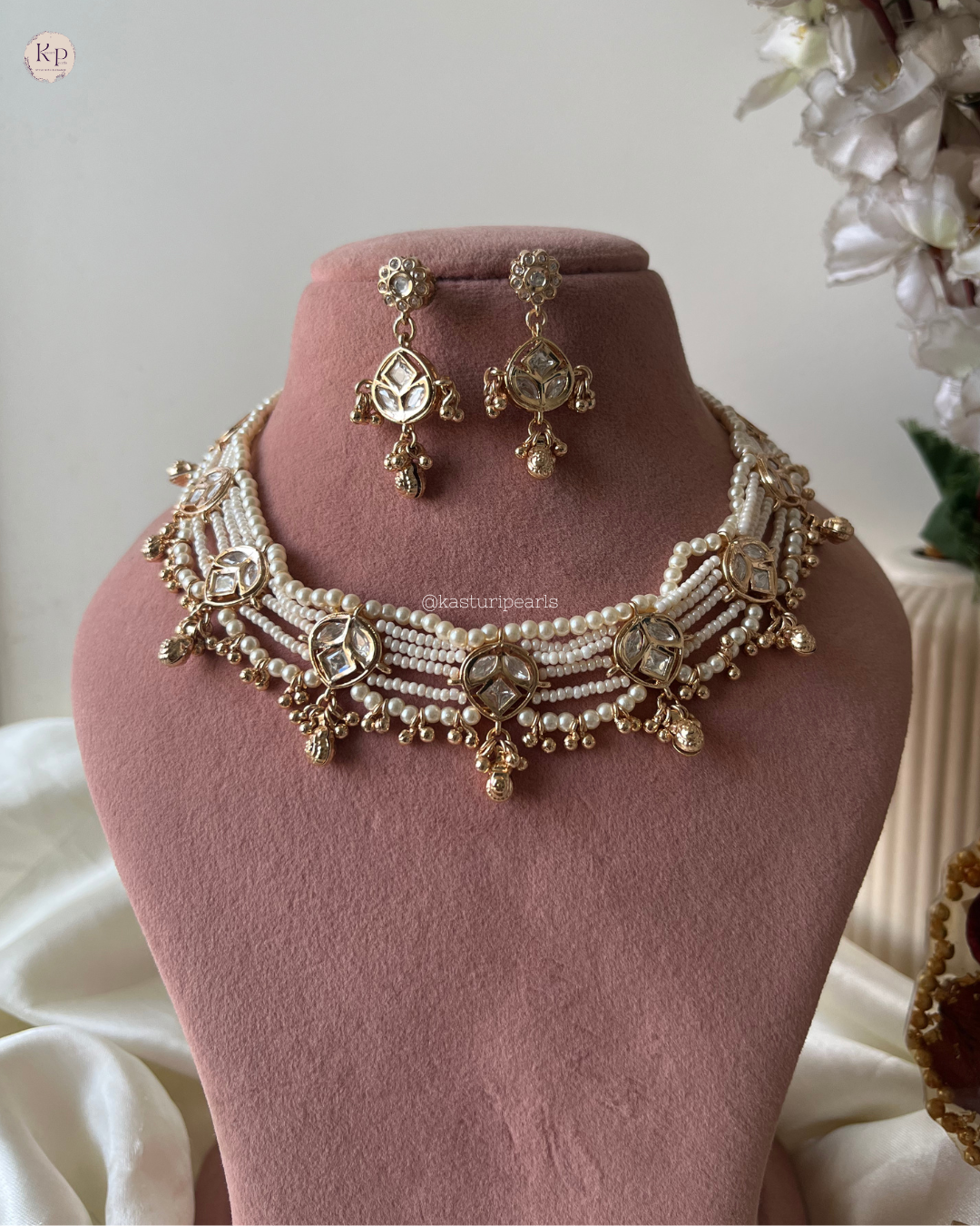Hania Moisanite pearl Neckset