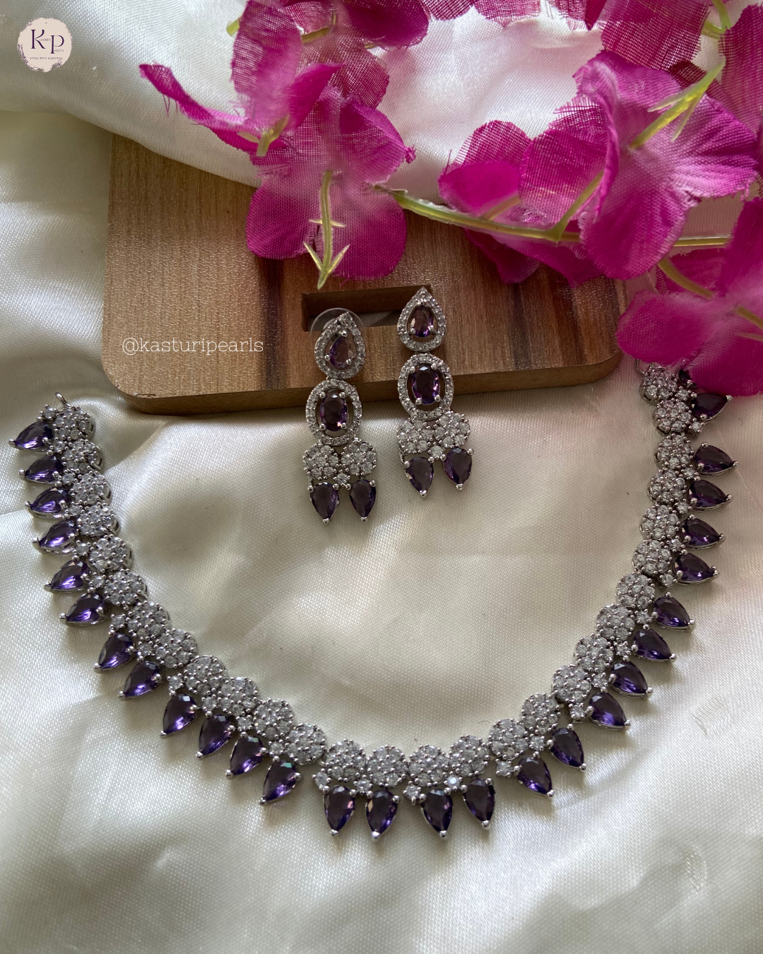 Drashti Purple AD Neckset