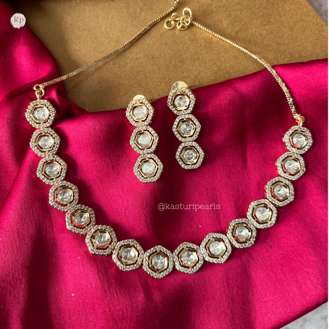Pushpa Polki Kundan Necklace set