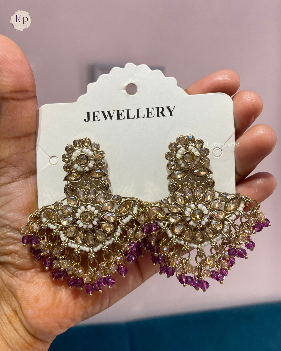 Rida Purple chandbali