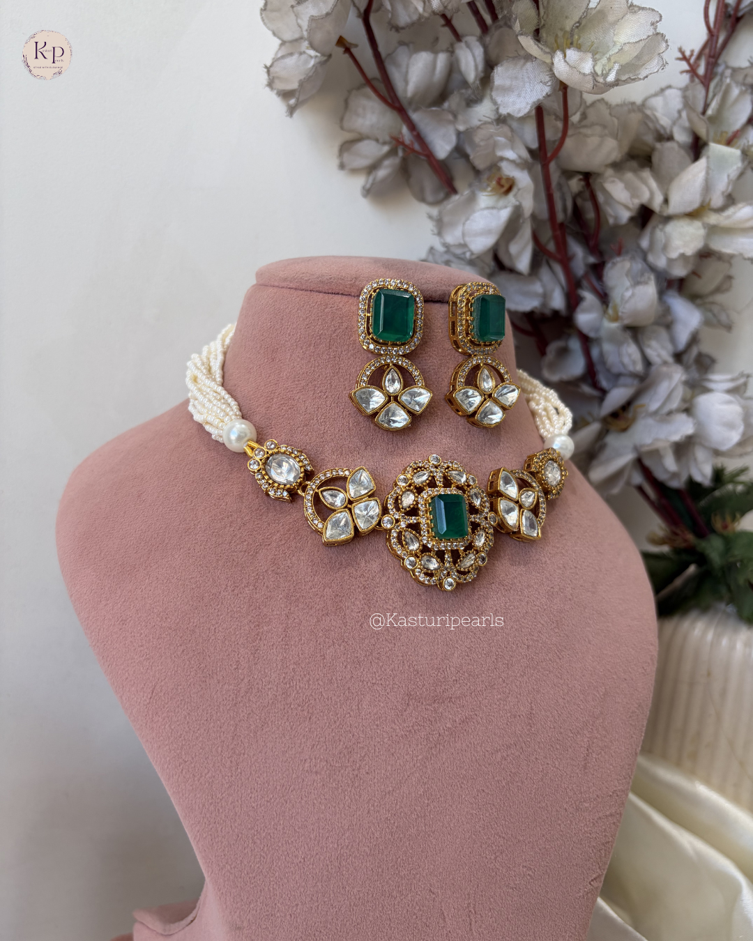 Reena Moissanite Kundan Necklace set
