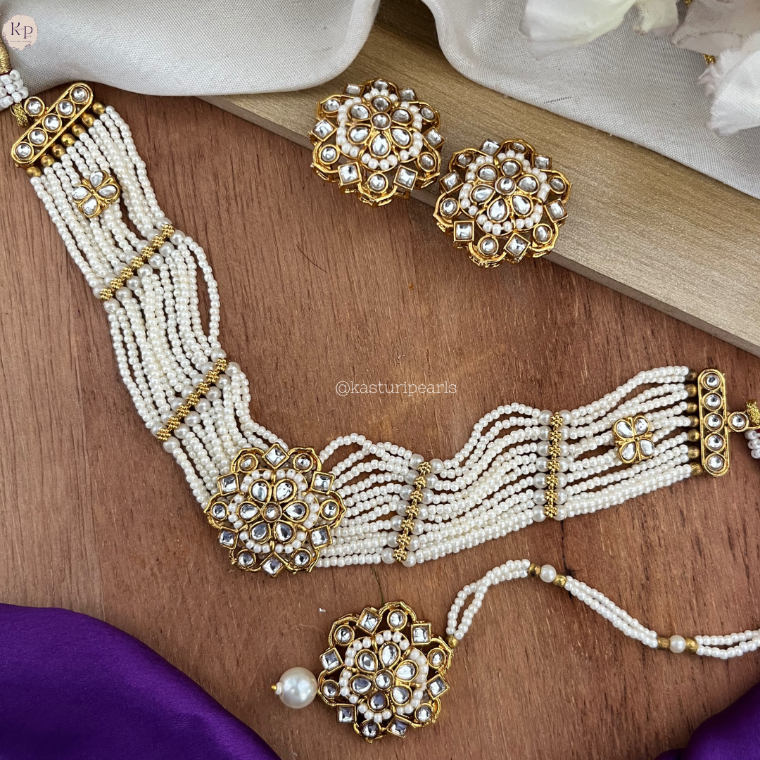Ridhima Ivory Moti choker set
