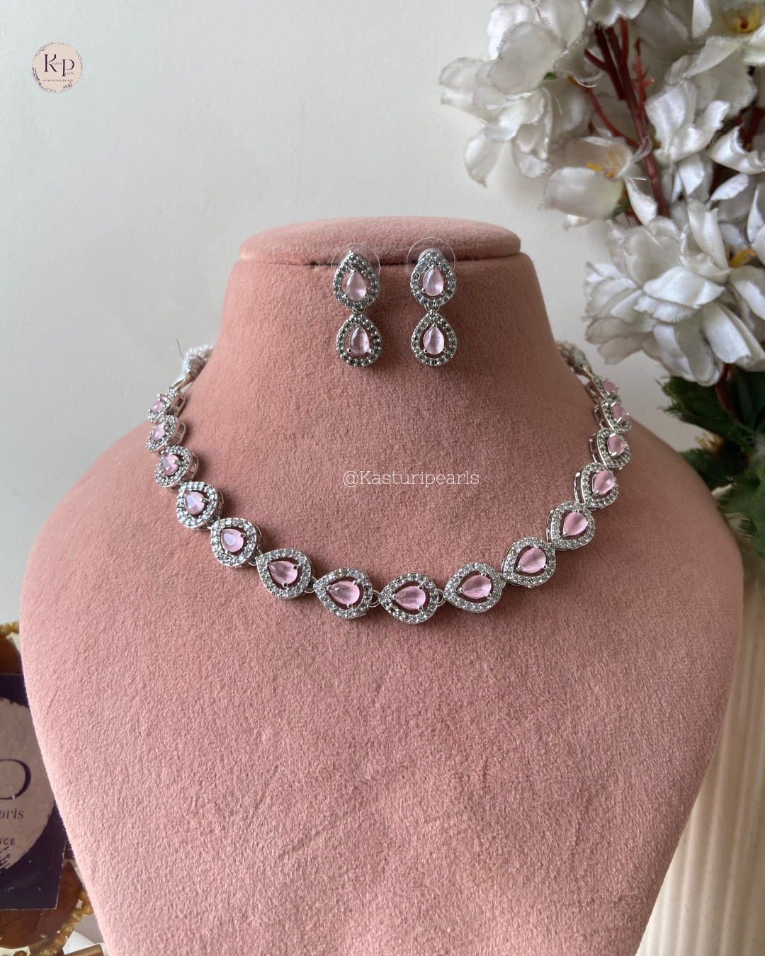 Rushali Pink Ad Necklace Set