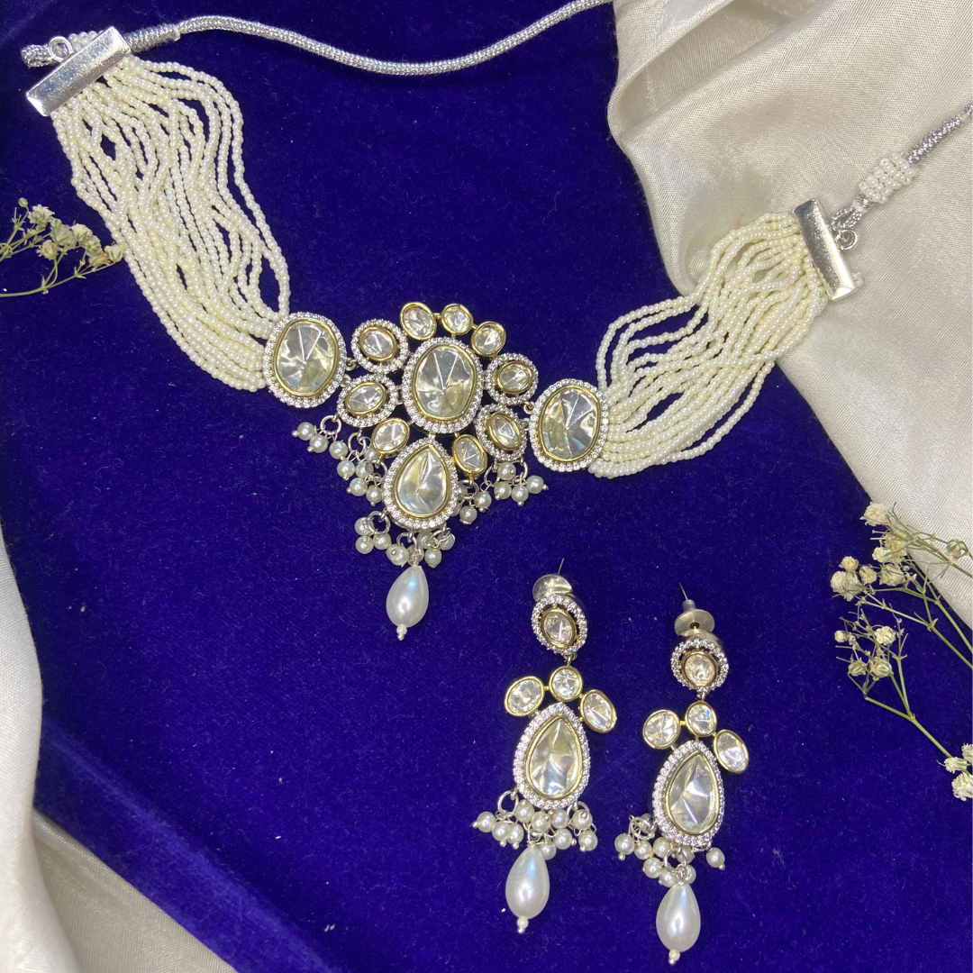 Sarah uncut Polki Kundan choker set