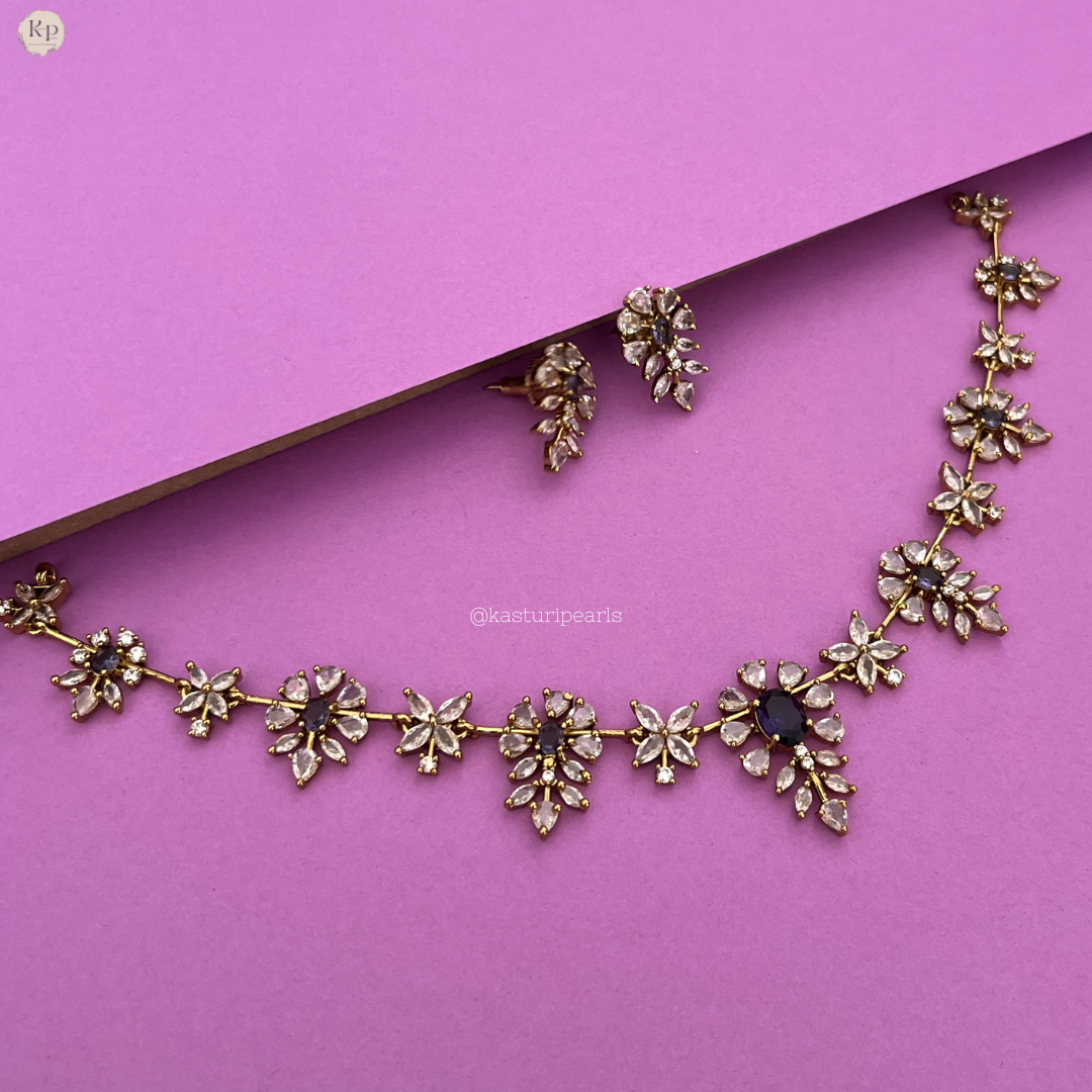 Savi Purple victorian Necklace set