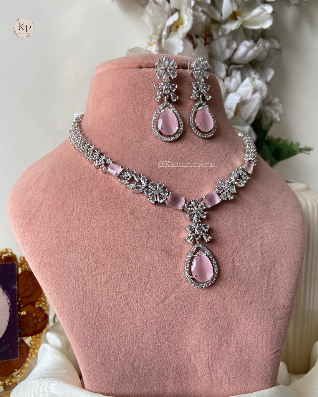 Shanvi Pink AD Neckset