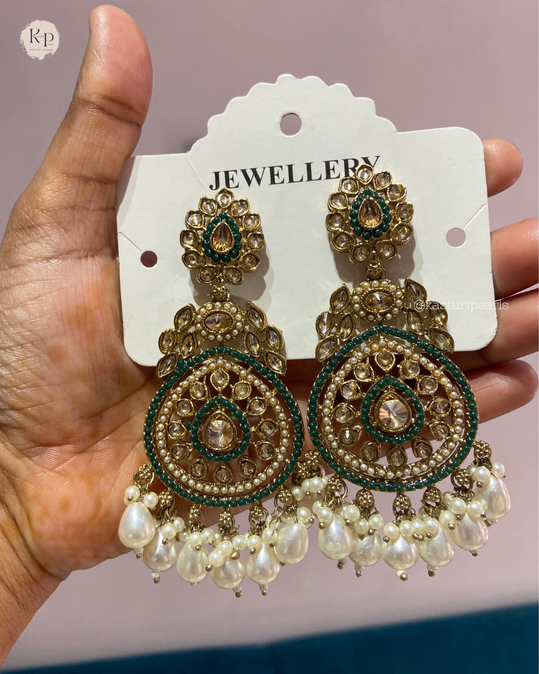 Shivanshi Reverse Polki Kundan earrings