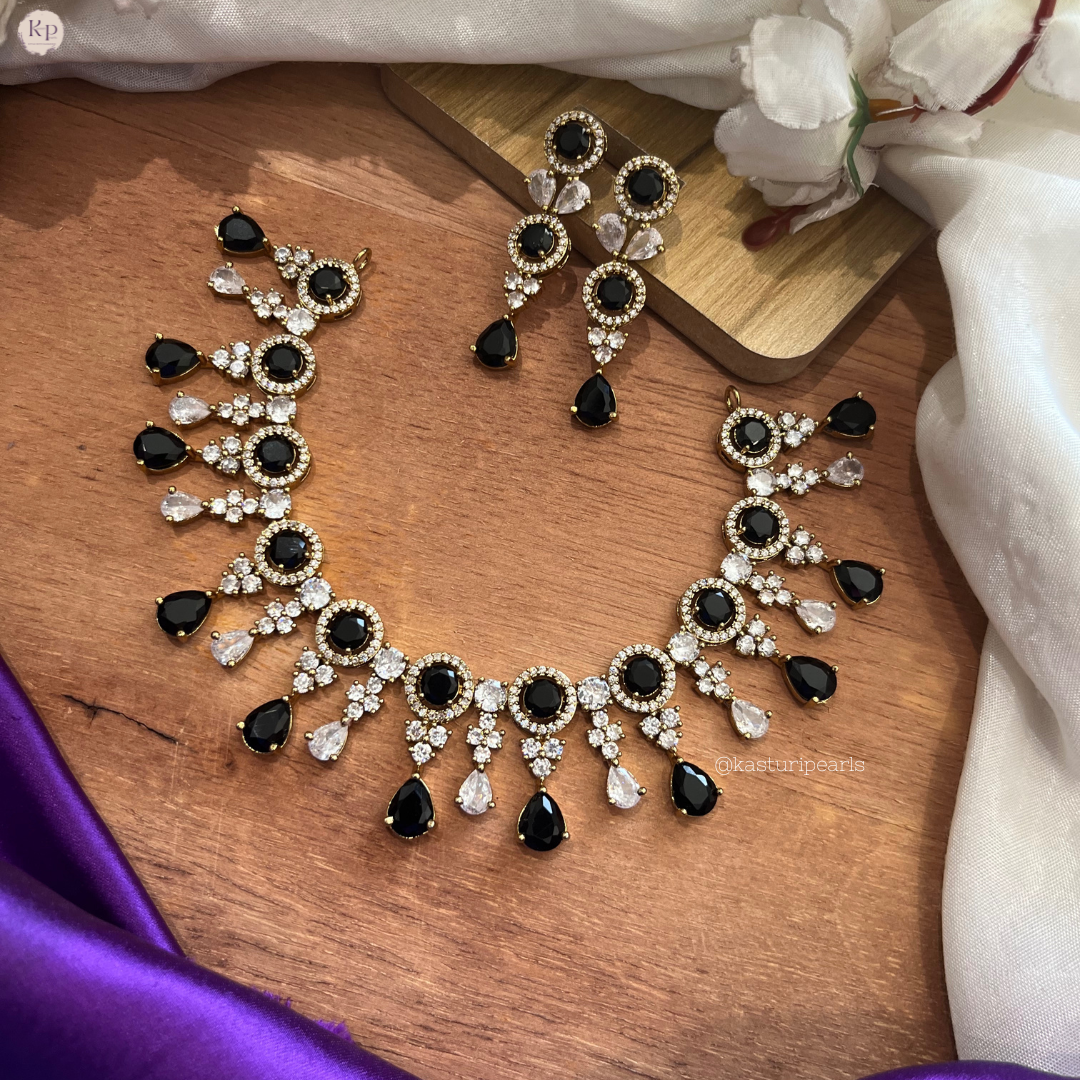 Sneha DIamond Gold polish Necklace set