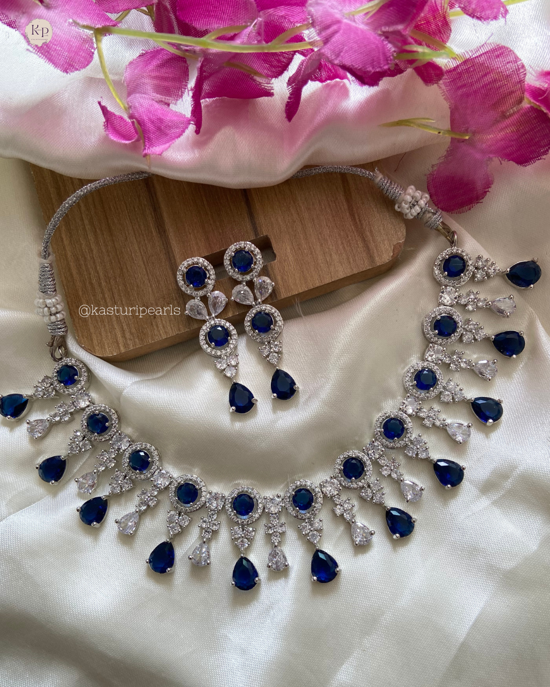 Sneha Blue AD Neckset