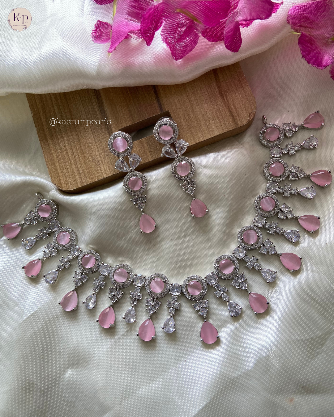 Sneha Pink AD Neckset