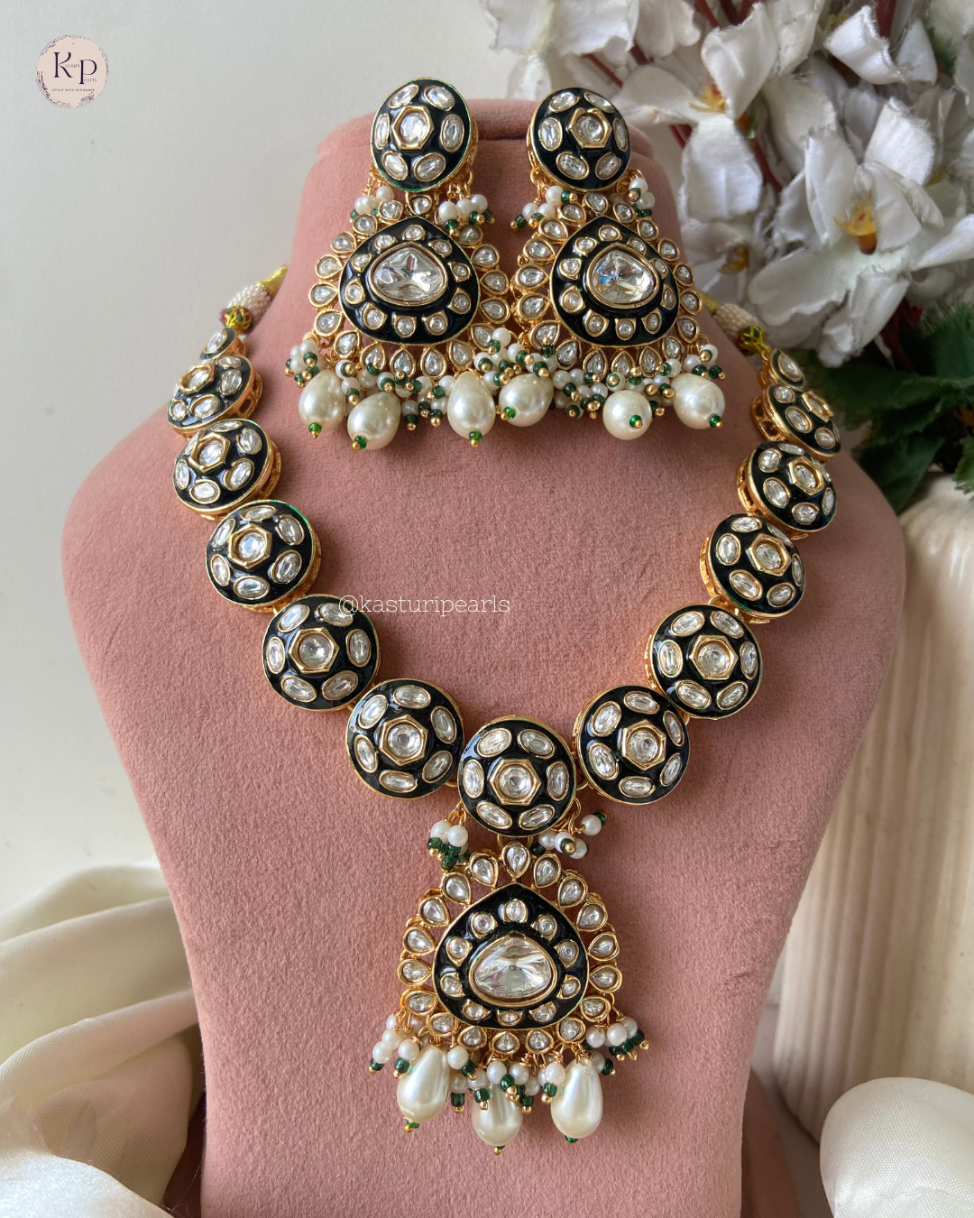 Monaivory Polki Kundan Necklace set