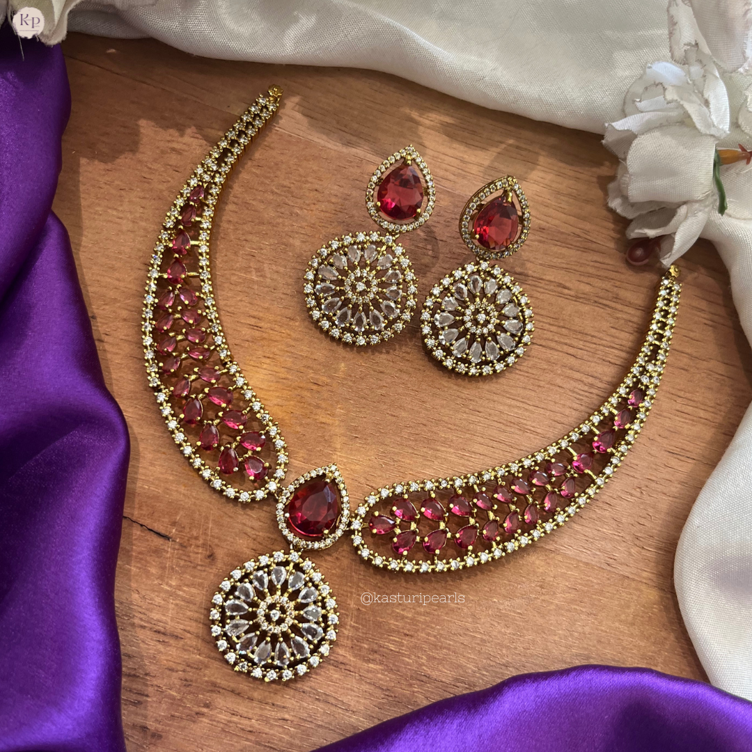 Yashvi Red Victorian Necklace set