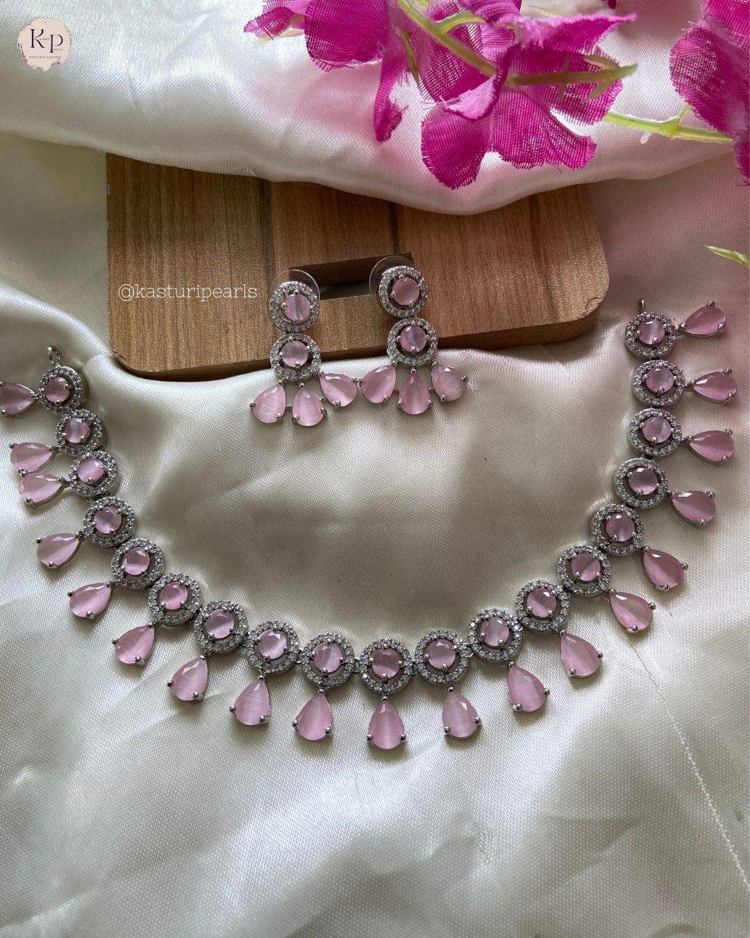 Jigyasa Pink AD Neckset
