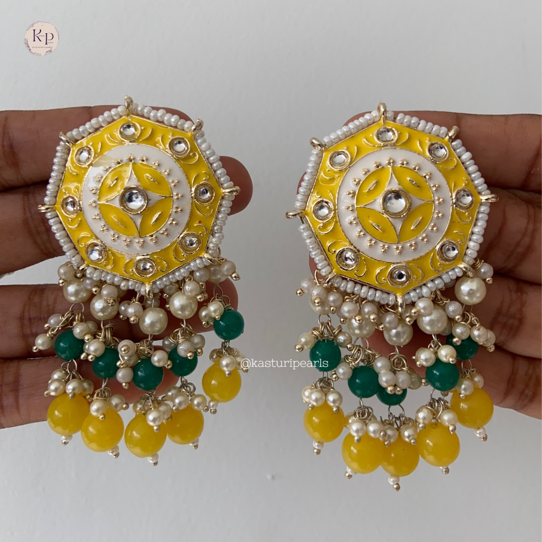 Janvi meenakari kundan earrings