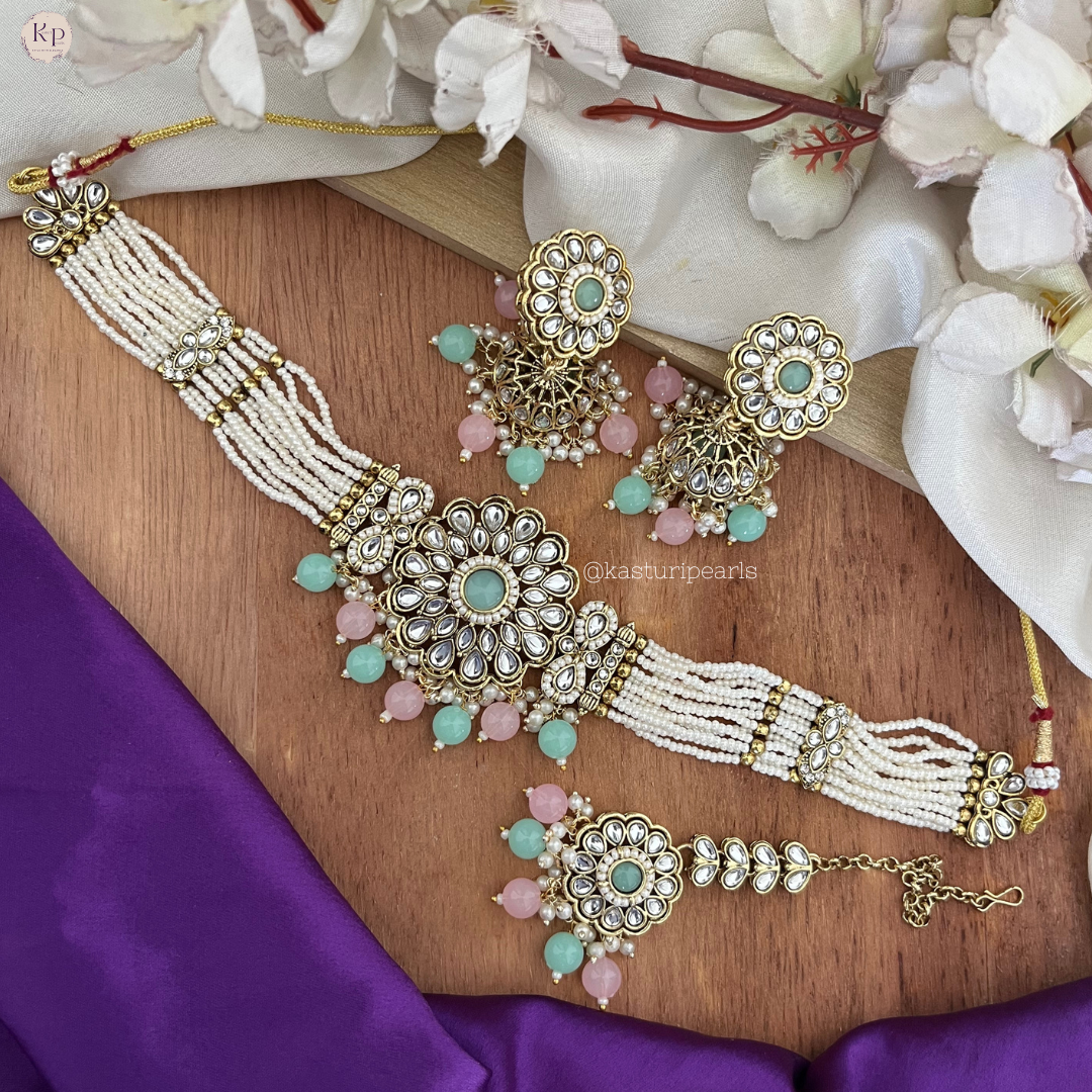 Mihira Kundan multi choker set