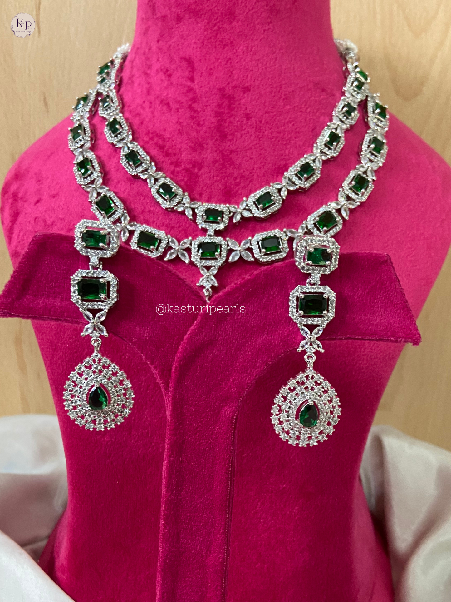 Muskan Green American Diamond Neckset