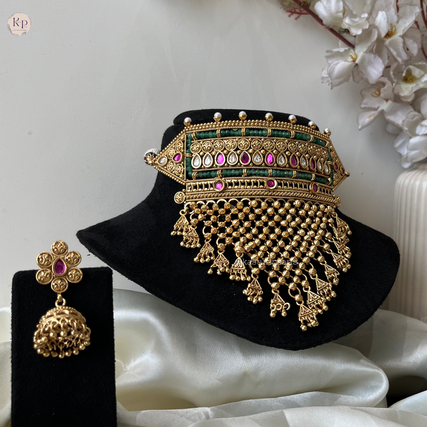 Rajputi Antique Gold Necklace set