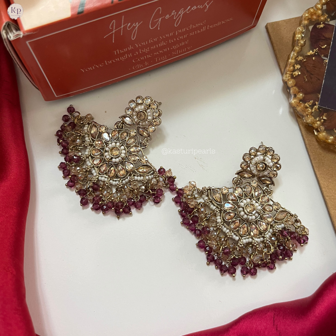 Rida Purple chandbali
