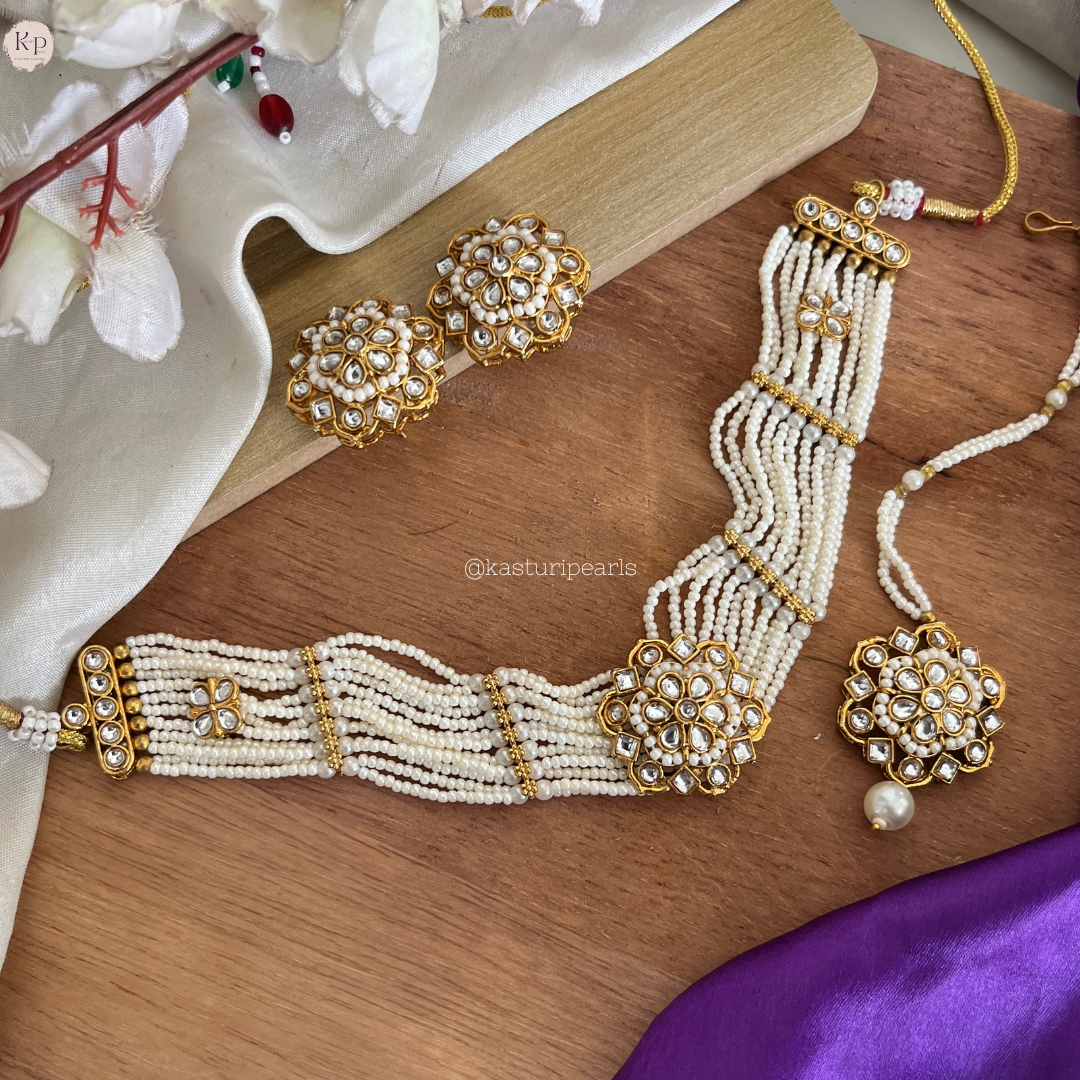 Ridhima Ivory Moti choker set