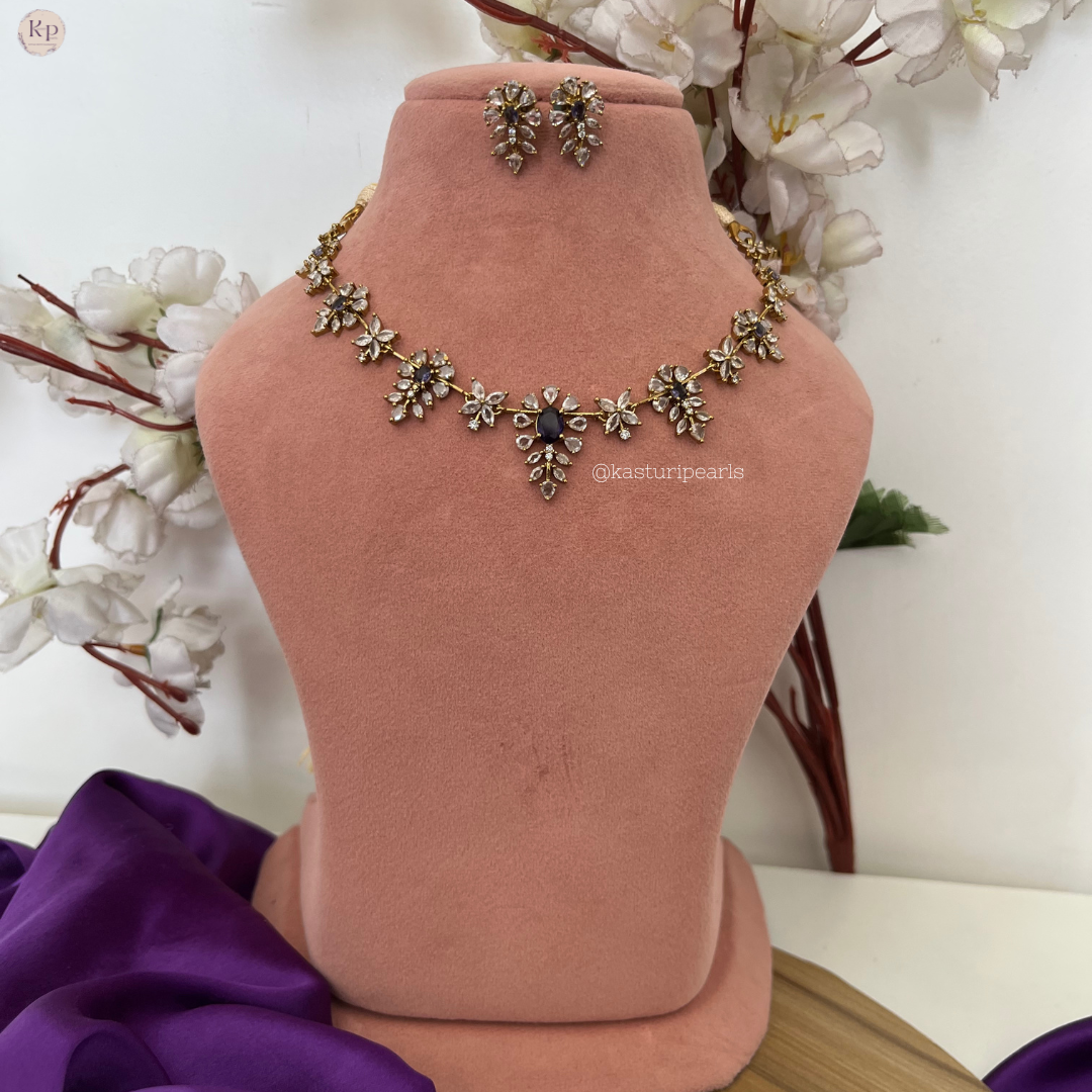 Savi Purple victorian Necklace set