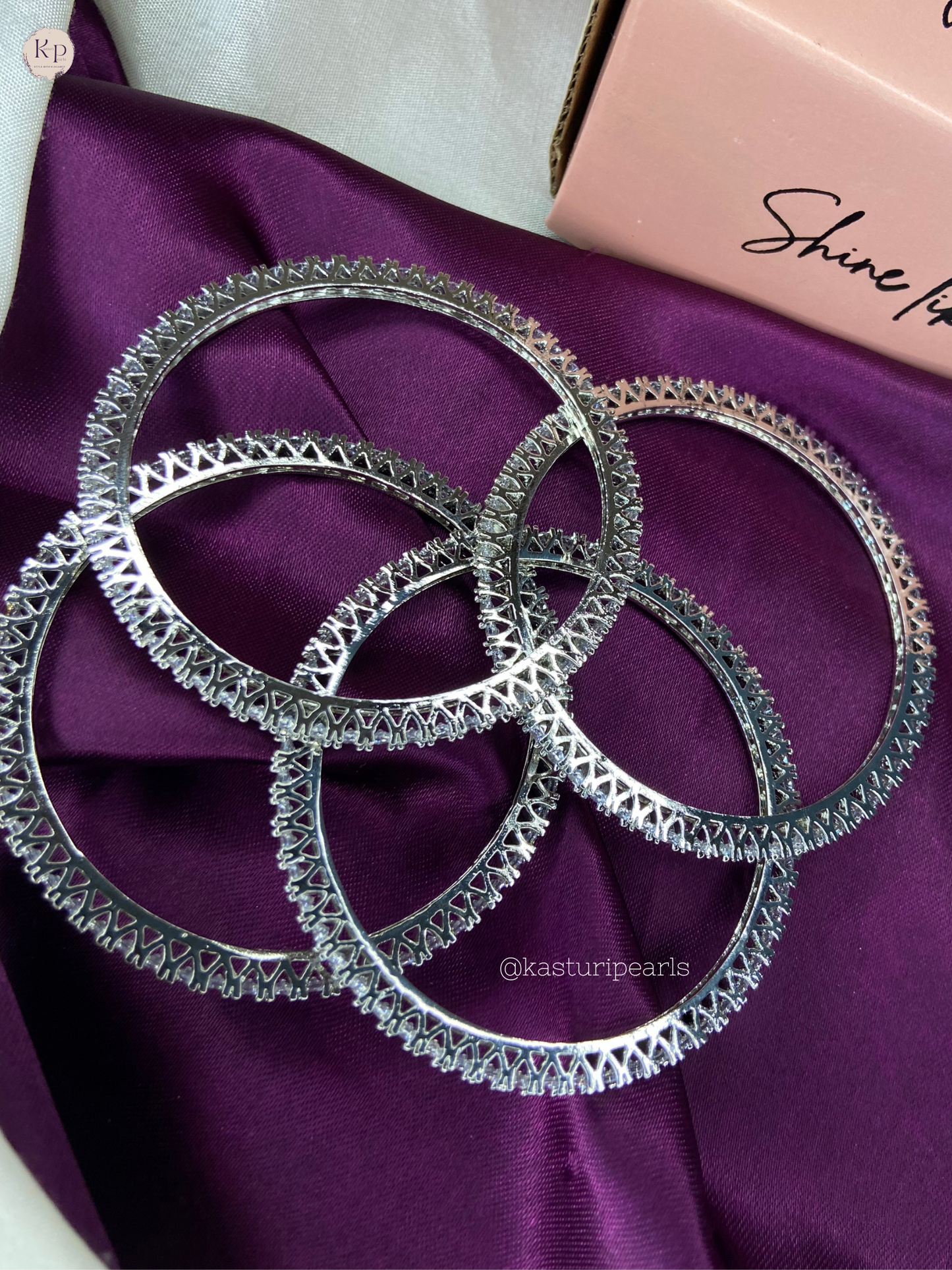 Single Line American diamond Bangles
