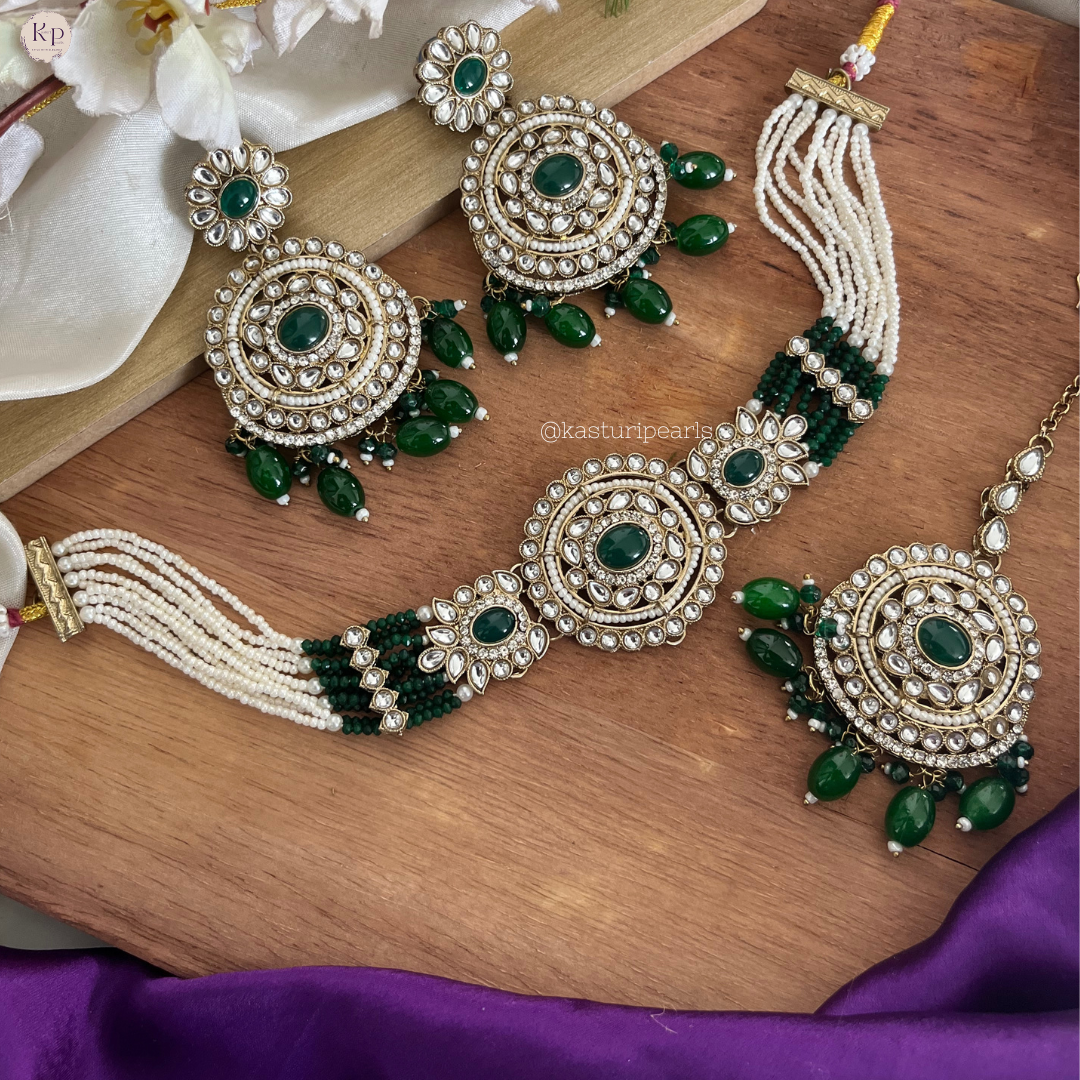 Vani Green kundan Choker set