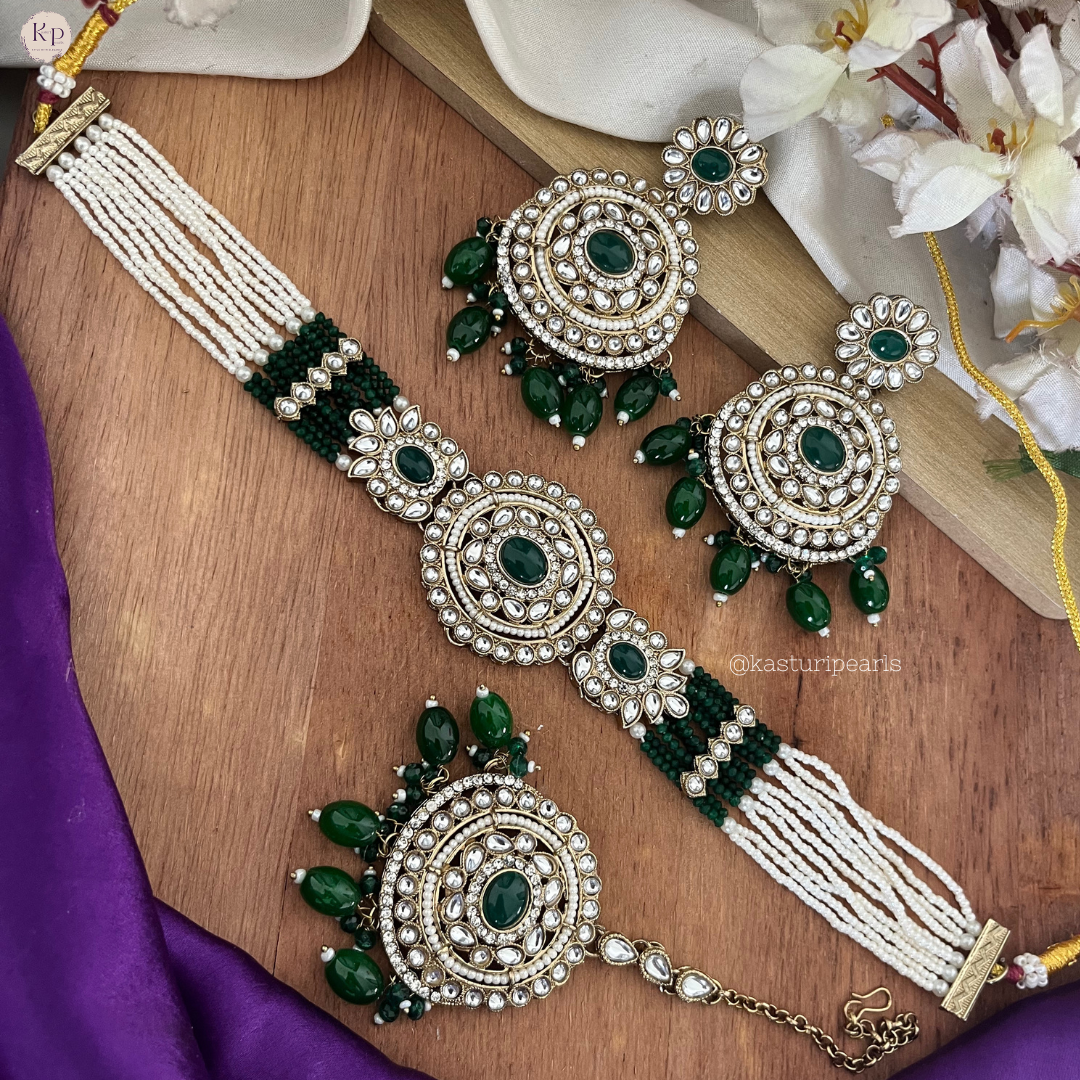 Vani Green kundan Choker set