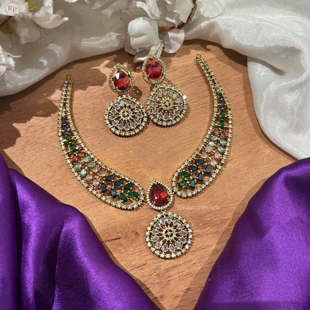 Yashvi Multicolor Victorian Necklace Set
