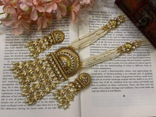 Raksha Long Jadau neckset