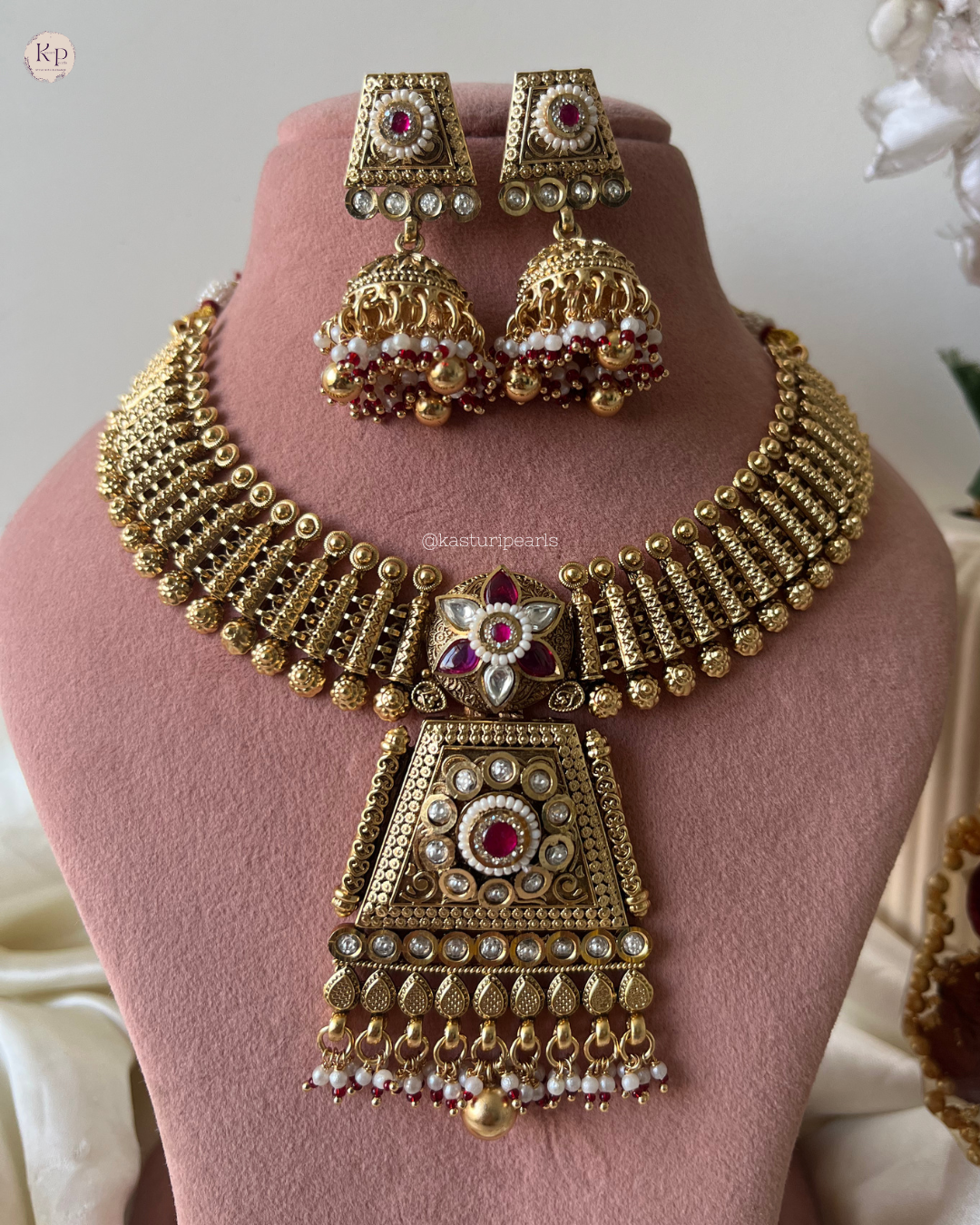 Aanchal antique brass copper Neckset