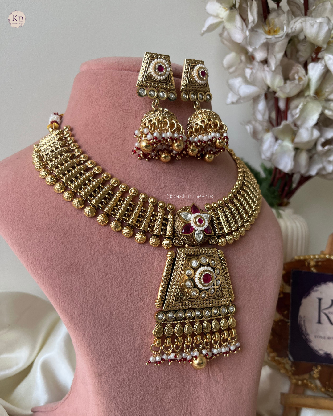 Aanchal antique brass copper Neckset
