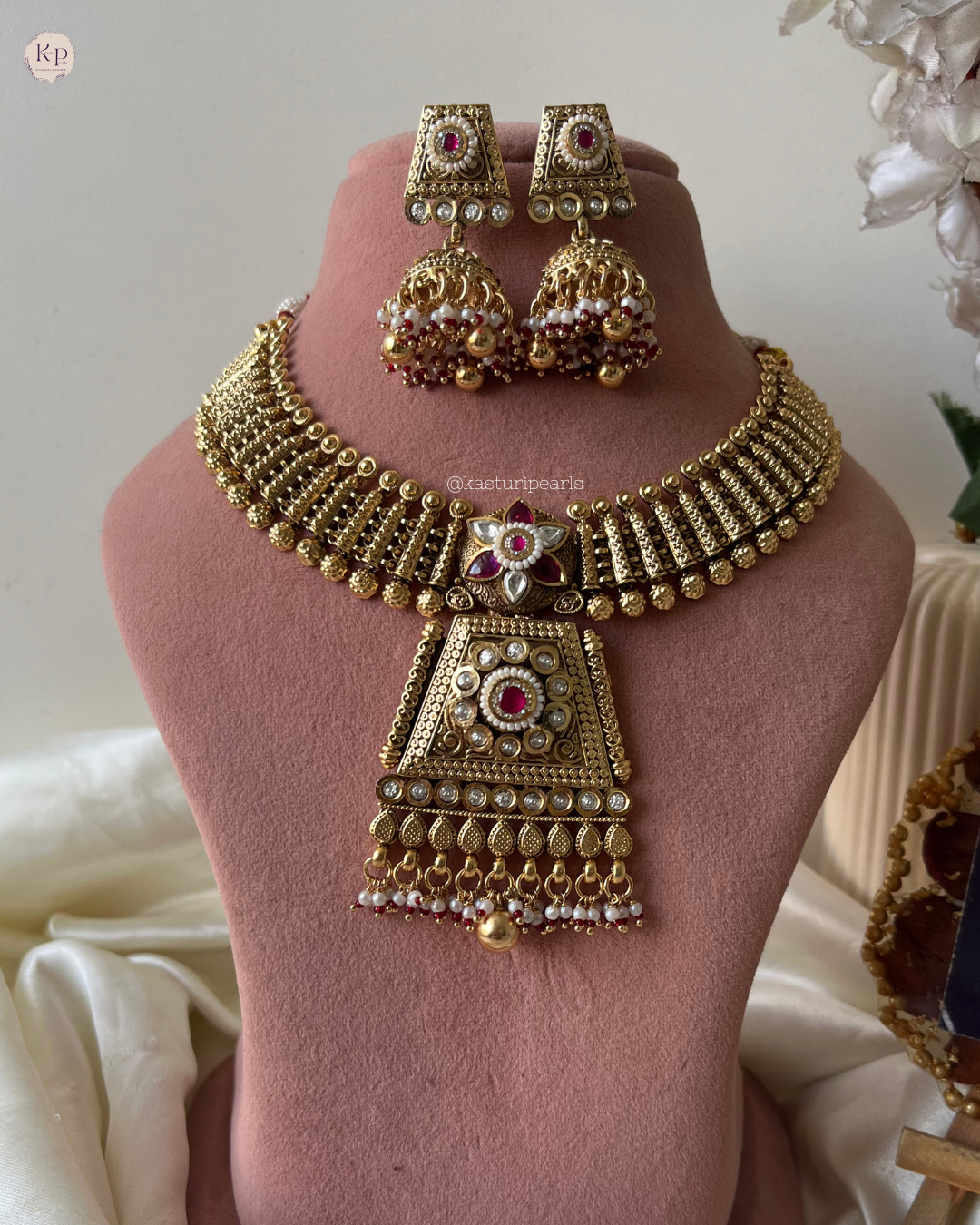 Aanchal antique brass copper Neckset