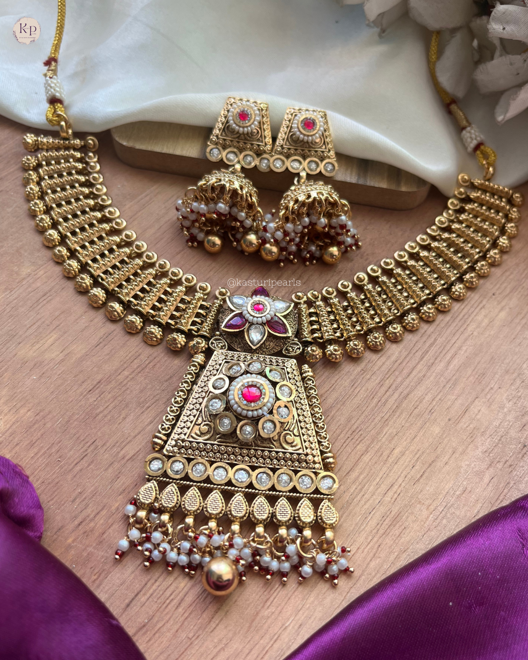 Aanchal antique brass copper Neckset