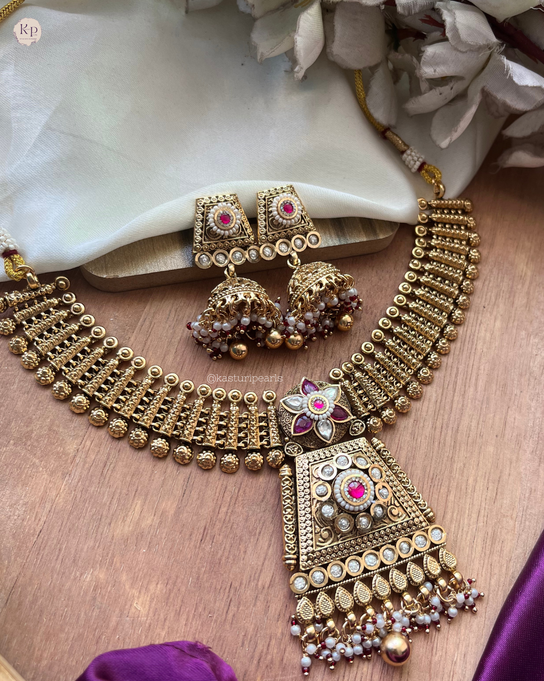 Aanchal antique brass copper Neckset