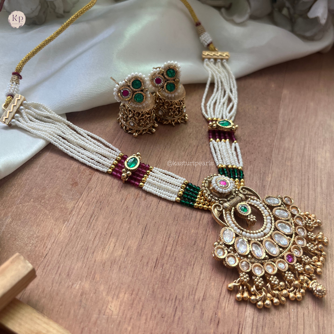 Aaradhya Multi Moti Necklace set