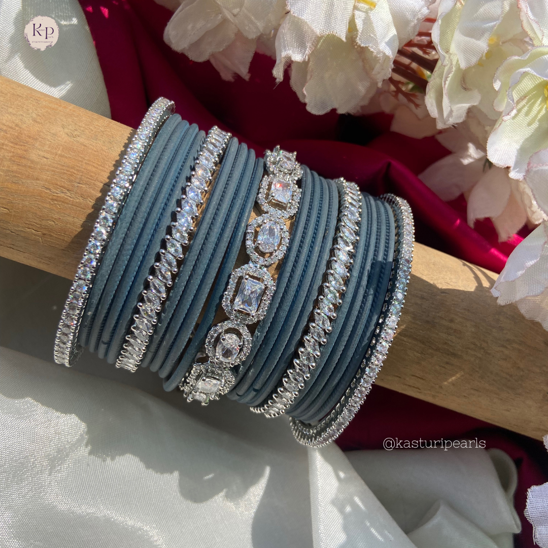 American diamond bangle stack ( Can be customize as per your choice of bangles & colors)