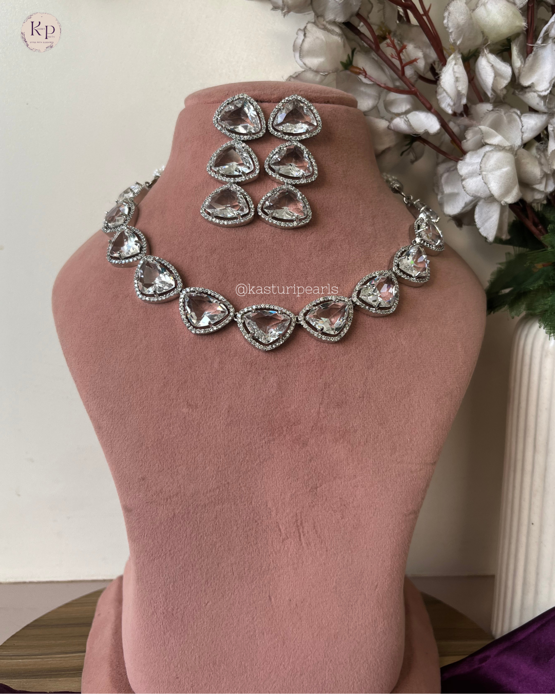 Adhriti American diamond necklace set