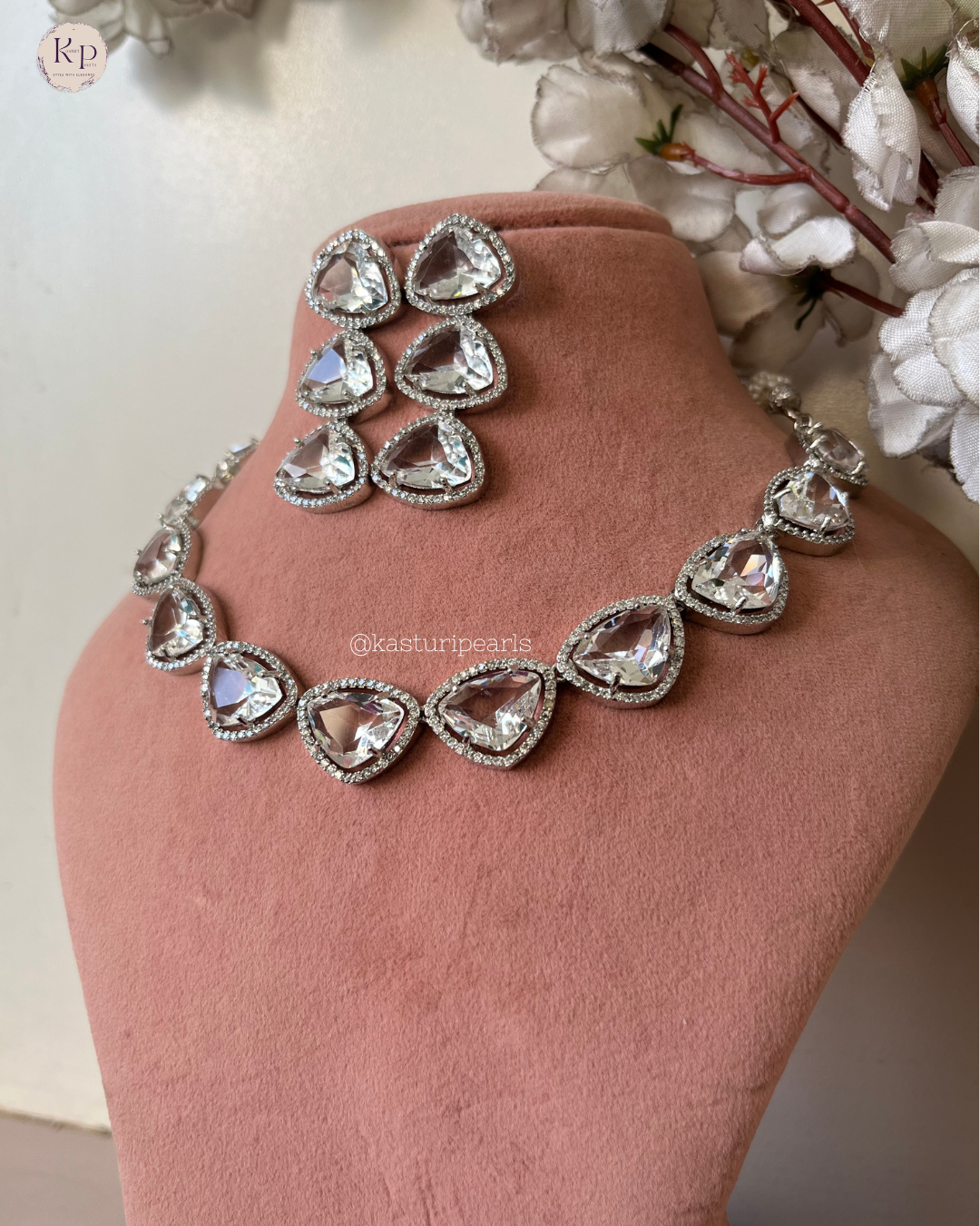 Adhriti American diamond necklace set