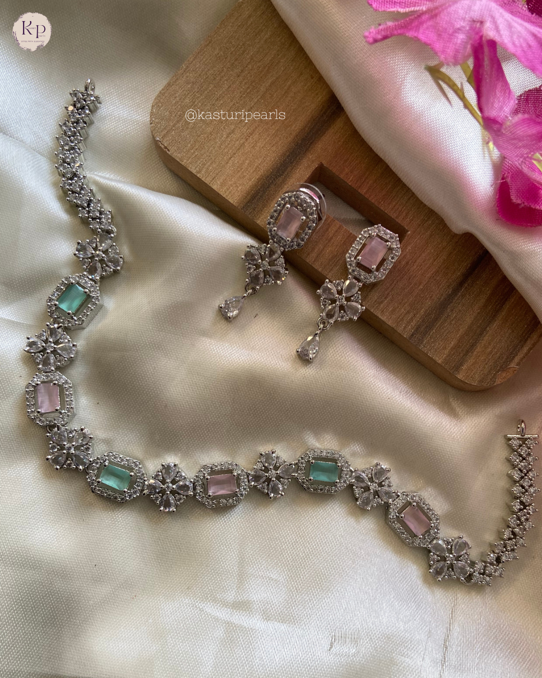 Bhoomi Multi American Diamond Neckset